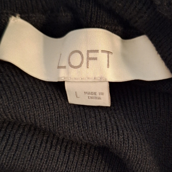 Loft Mixed Media Turtleneck Sweater LG *F - Picture 4 of 8